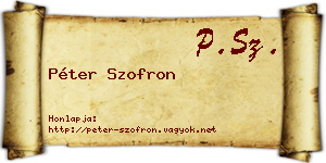 Péter Szofron névjegykártya
